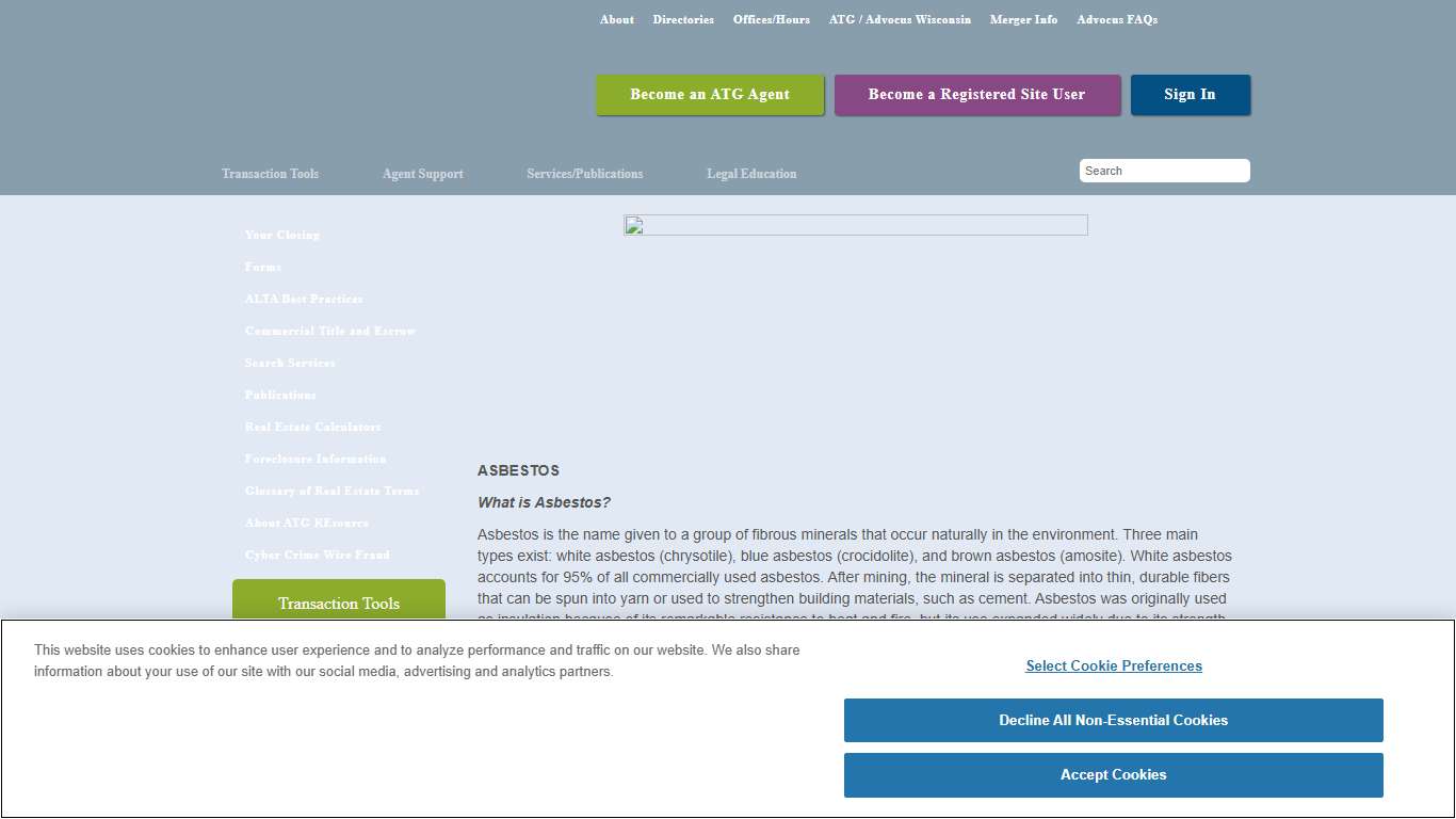 Asbestos | Attorneys' Title Guaranty Fund, Inc.