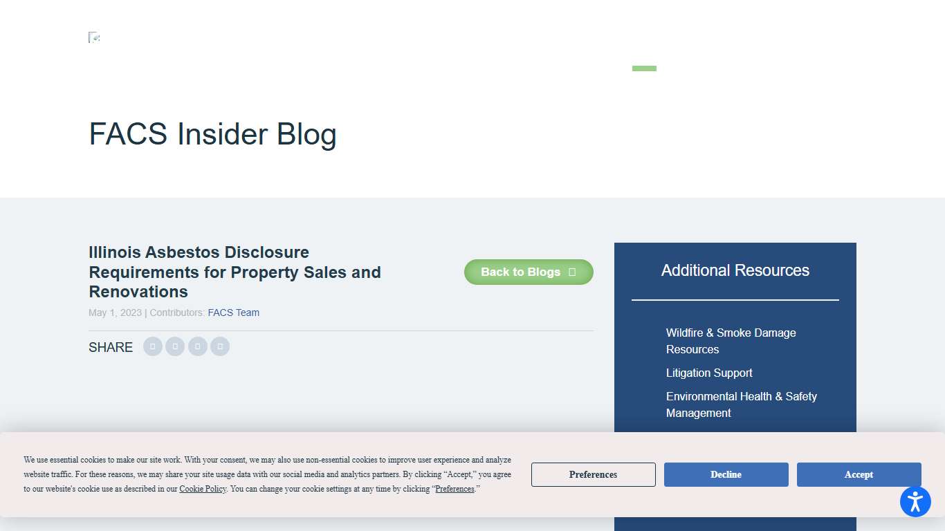 Illinois Asbestos Disclosure Requirements for Property Sales and Renovations - Forensic Analytical Consulting Services